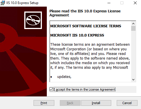 install iis express