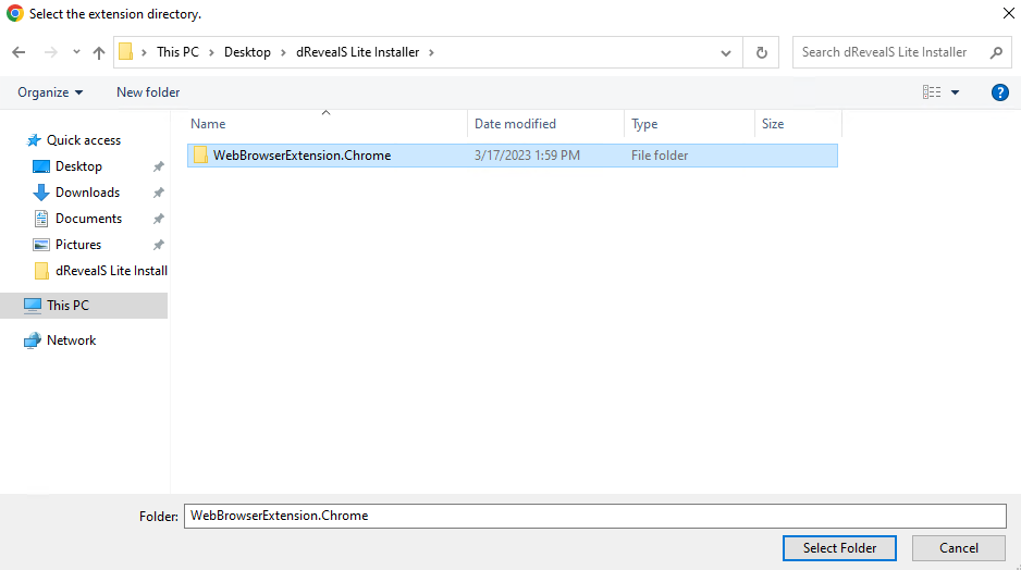 select extension dreveal lite